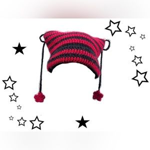 Handmade crochet cat beanie